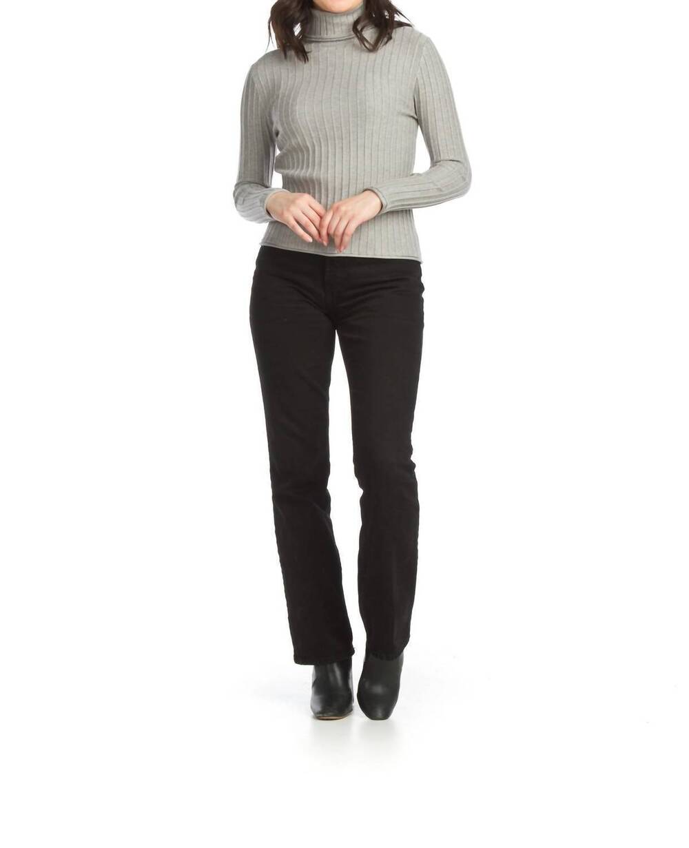 NEW PAPILLON ribbed turtle neck top in grey